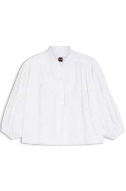 Relaxed-Fit Bluse aus Baumwolle mit Ballonärmeln