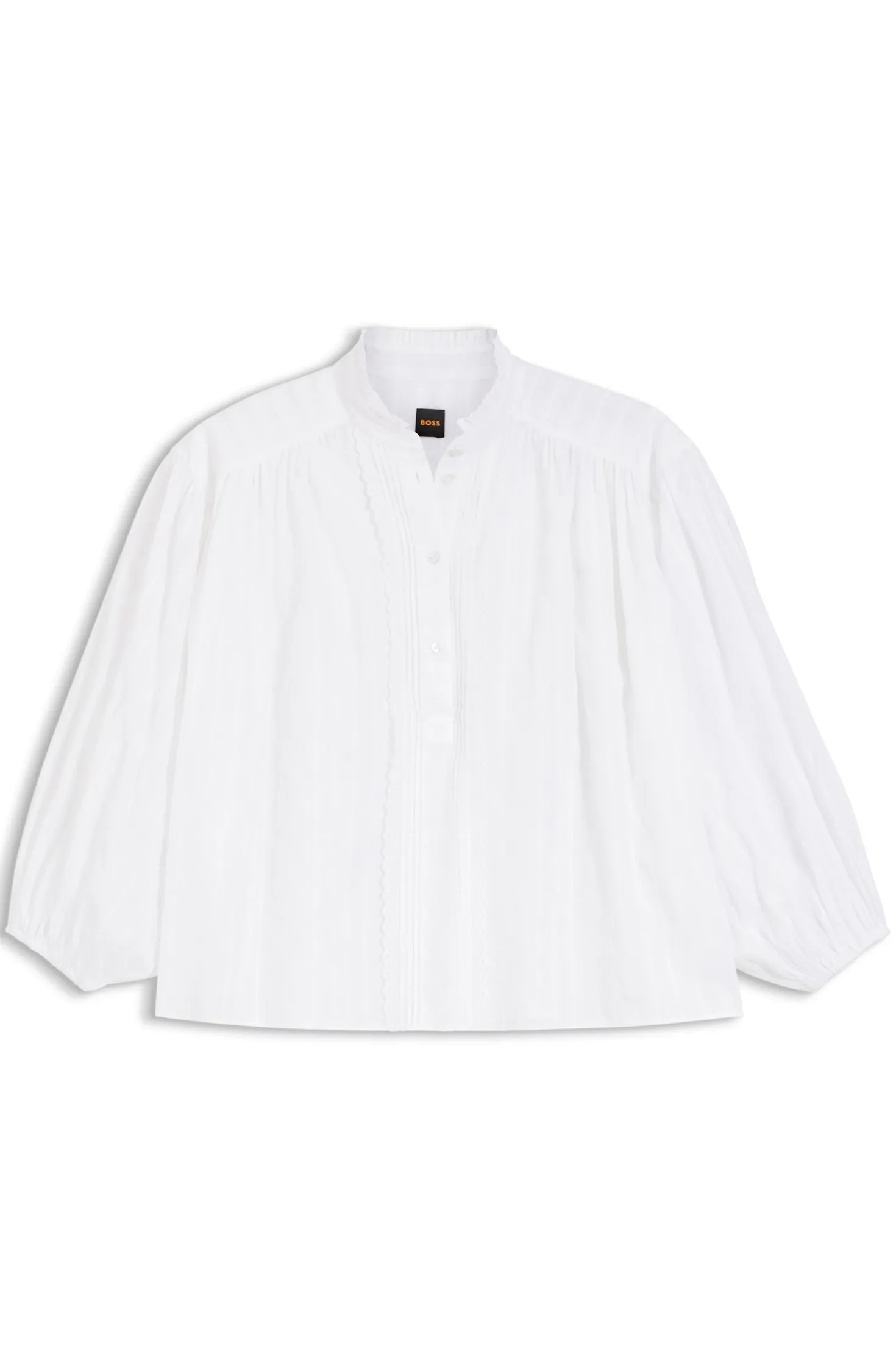 Relaxed-Fit Bluse aus Baumwolle mit Ballonärmeln