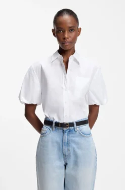 Relaxed-Fit Bluse aus Baumwoll-Popeline