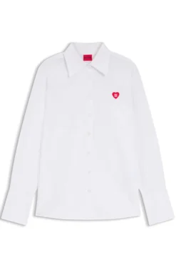 Relaxed-Fit Bluse aus Oxford-Baumwolle mit Herz-Logo