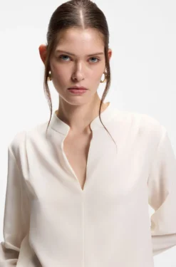 Relaxed-Fit Bluse aus sandgewaschener Seide