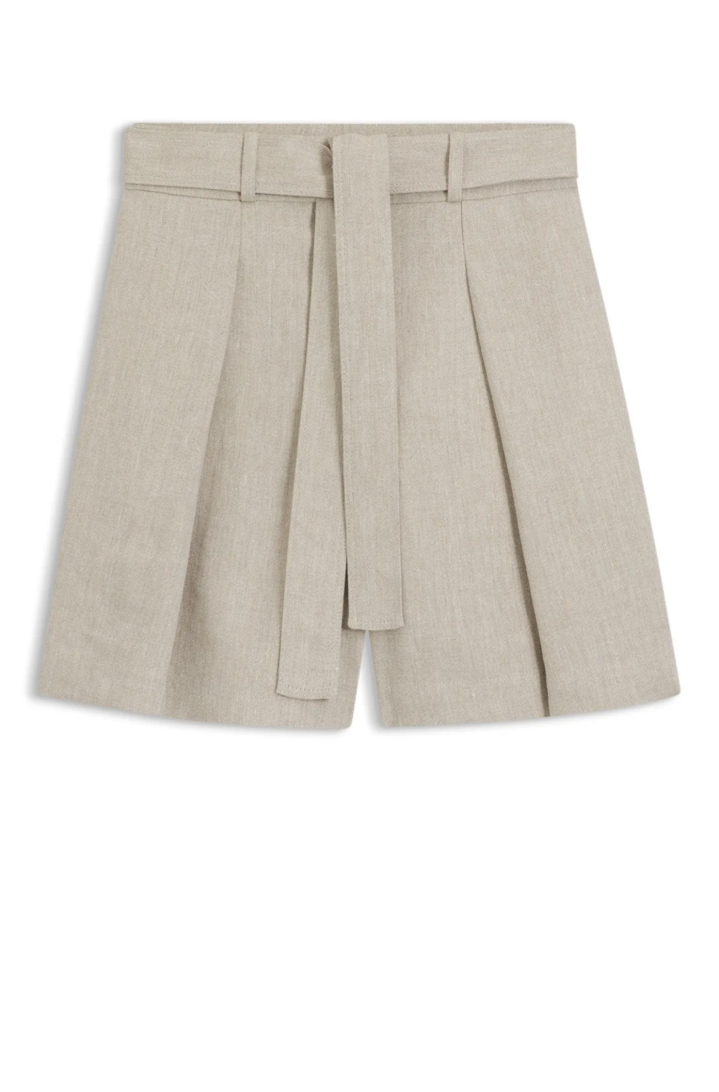 Relaxed-Fit Culotte aus Leinen-Mix mit Fischgrät-Webstruktur