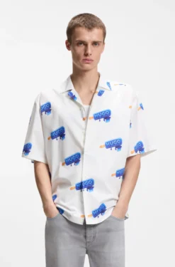 Relaxed-Fit Hemd mit Logo-Print
