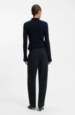 Relaxed-Fit Hose aus knitterfreiem Krepp