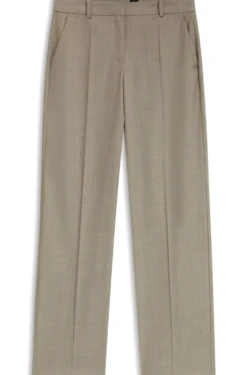 Relaxed-Fit Hose aus melierter Schurwolle mit Stretch-Anteil