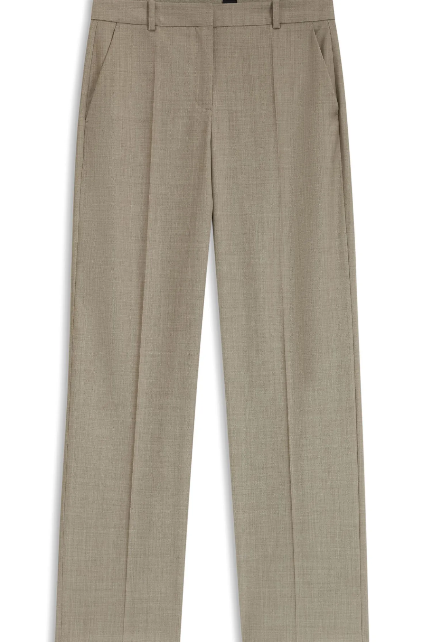 Relaxed-Fit Hose aus melierter Schurwolle mit Stretch-Anteil
