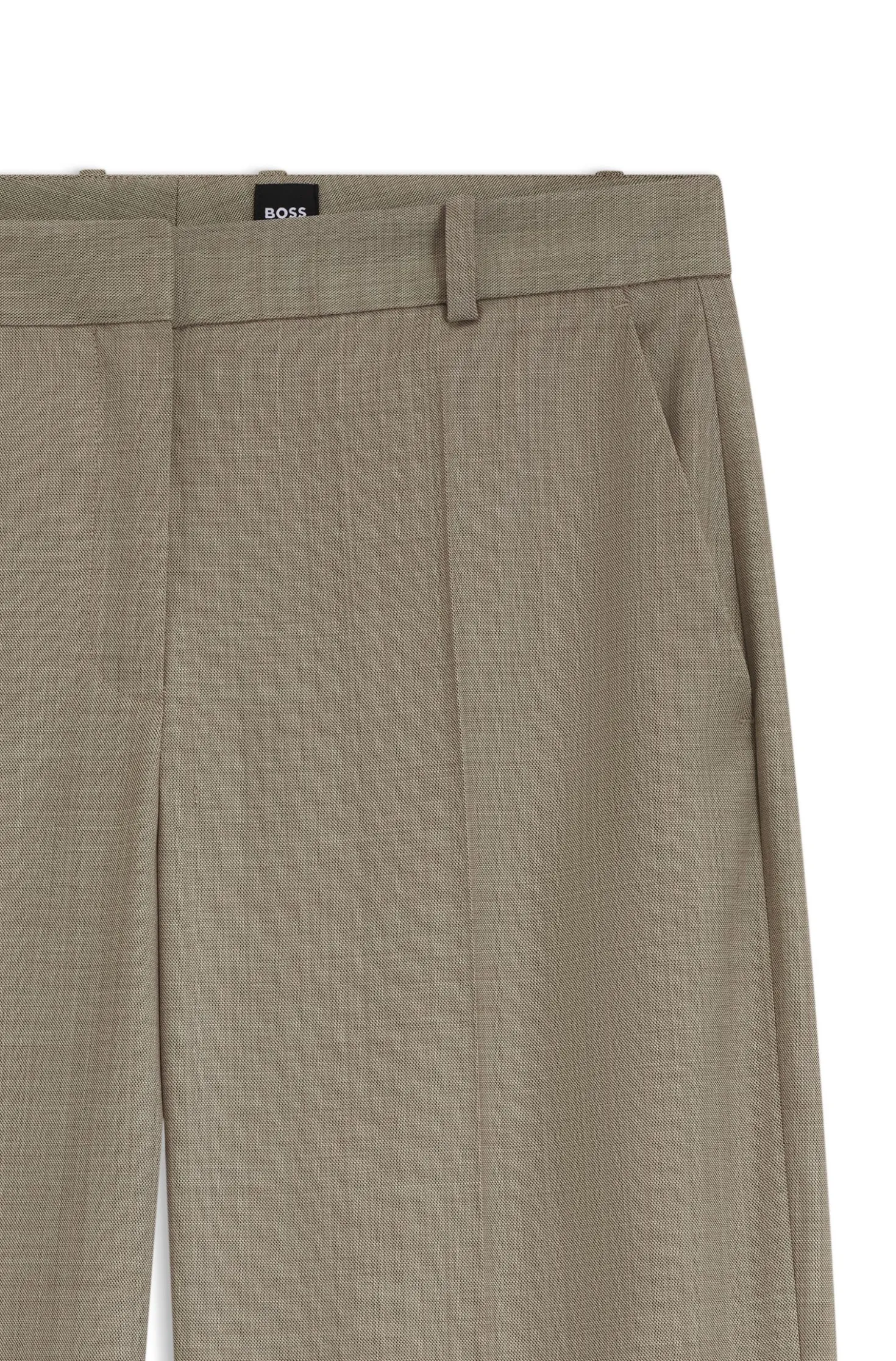 Relaxed-Fit Hose aus melierter Schurwolle mit Stretch-Anteil