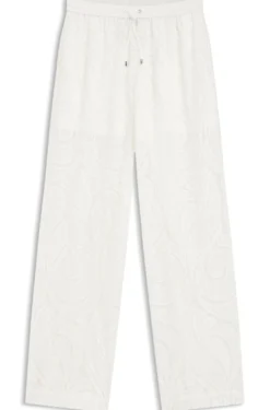 Relaxed-Fit Hose mit Blumenstickerei
