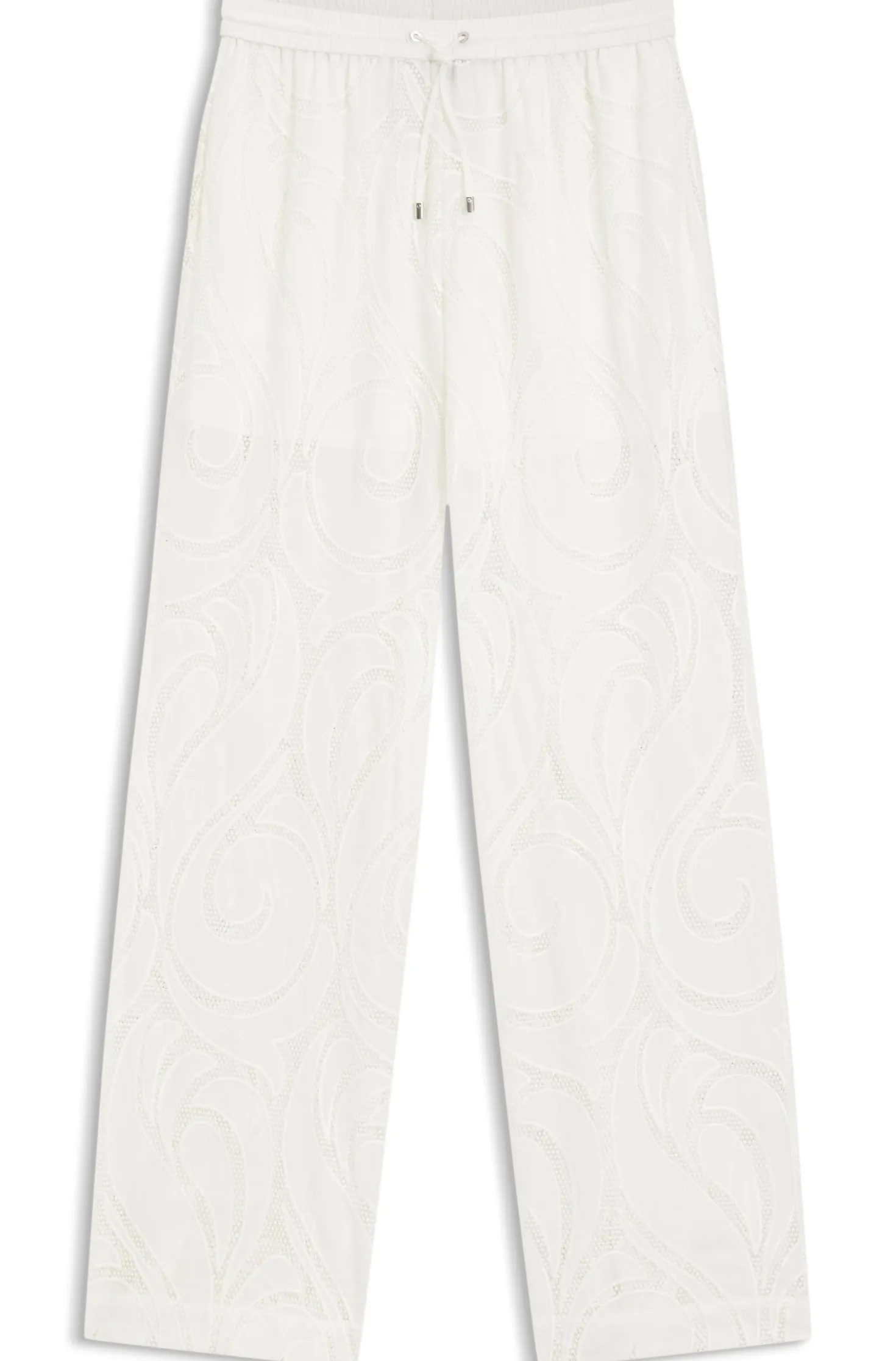 Relaxed-Fit Hose mit Blumenstickerei