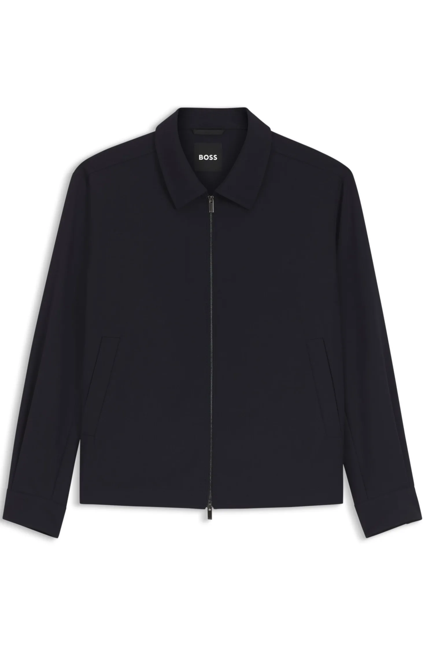 Relaxed-Fit Jacke aus gemusterter Schurwolle mit Reißverschluss