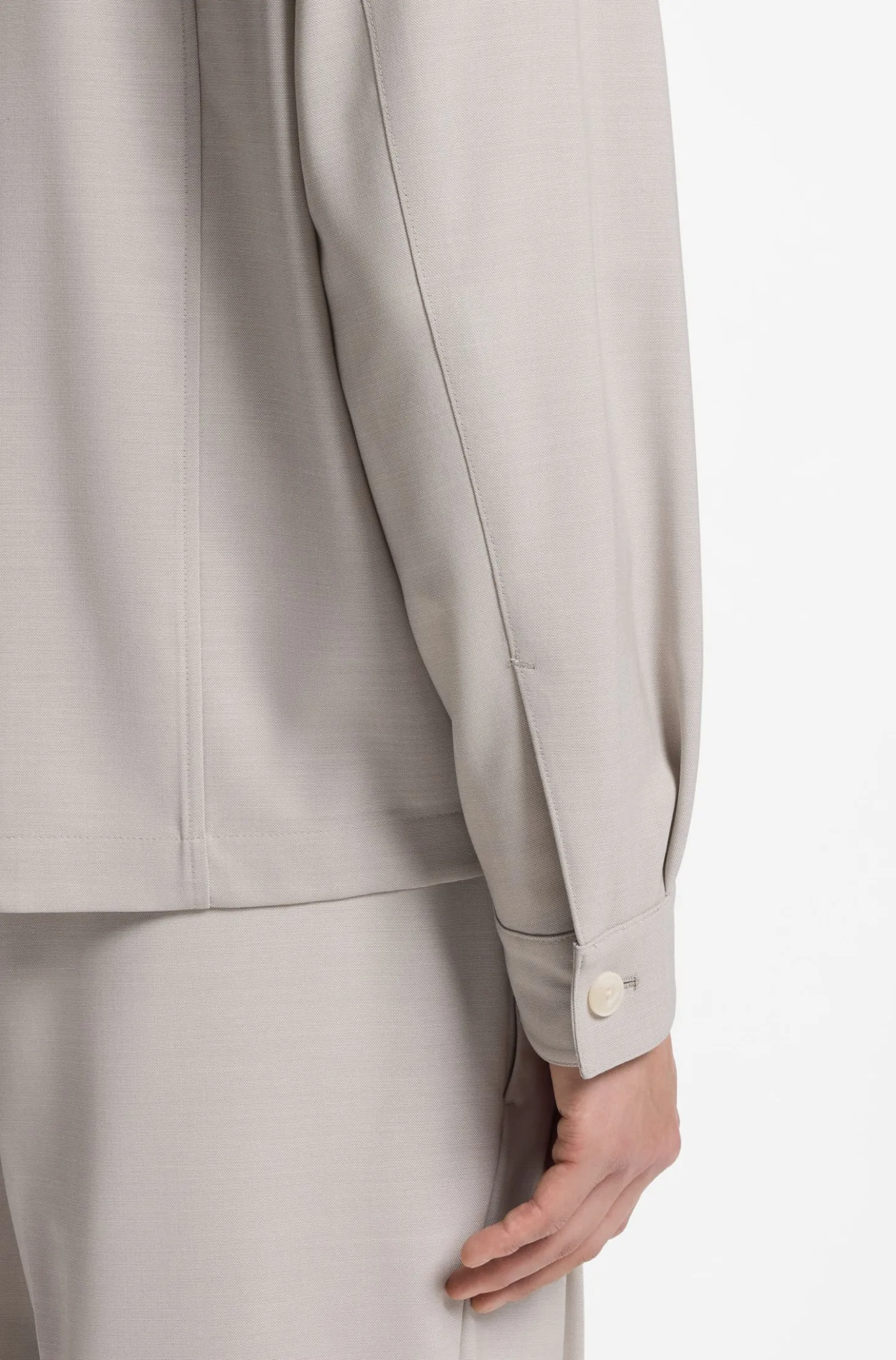 Relaxed-Fit Jacke aus gemusterter Schurwolle mit Reißverschluss