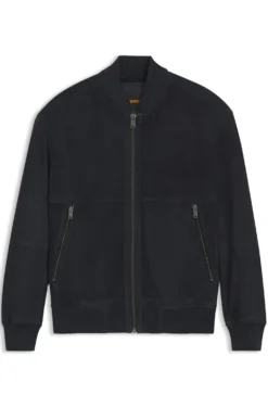 Relaxed-Fit Jacke aus Veloursleder