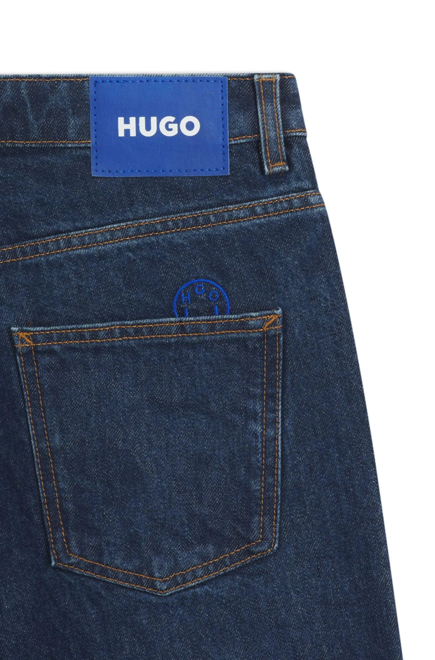 Relaxed-Fit Jeans aus blauem Denim mit Rinse-Waschung