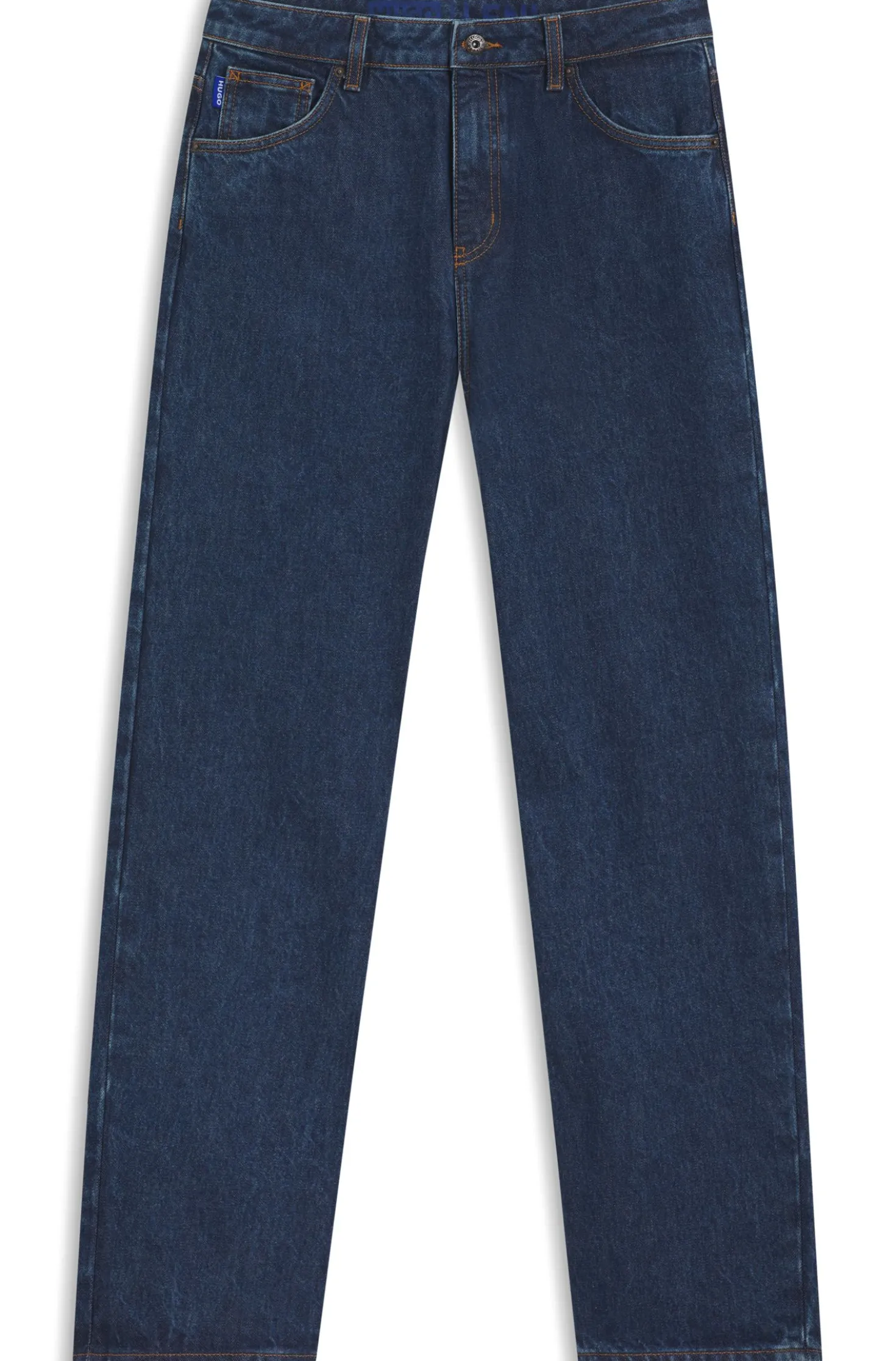 Relaxed-Fit Jeans aus blauem Denim mit Rinse-Waschung
