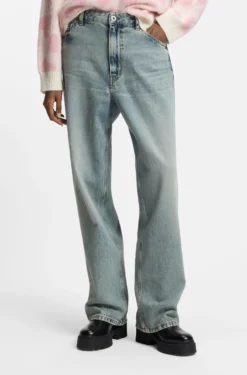 Relaxed-Fit Jeans aus meerblauem festem Denim