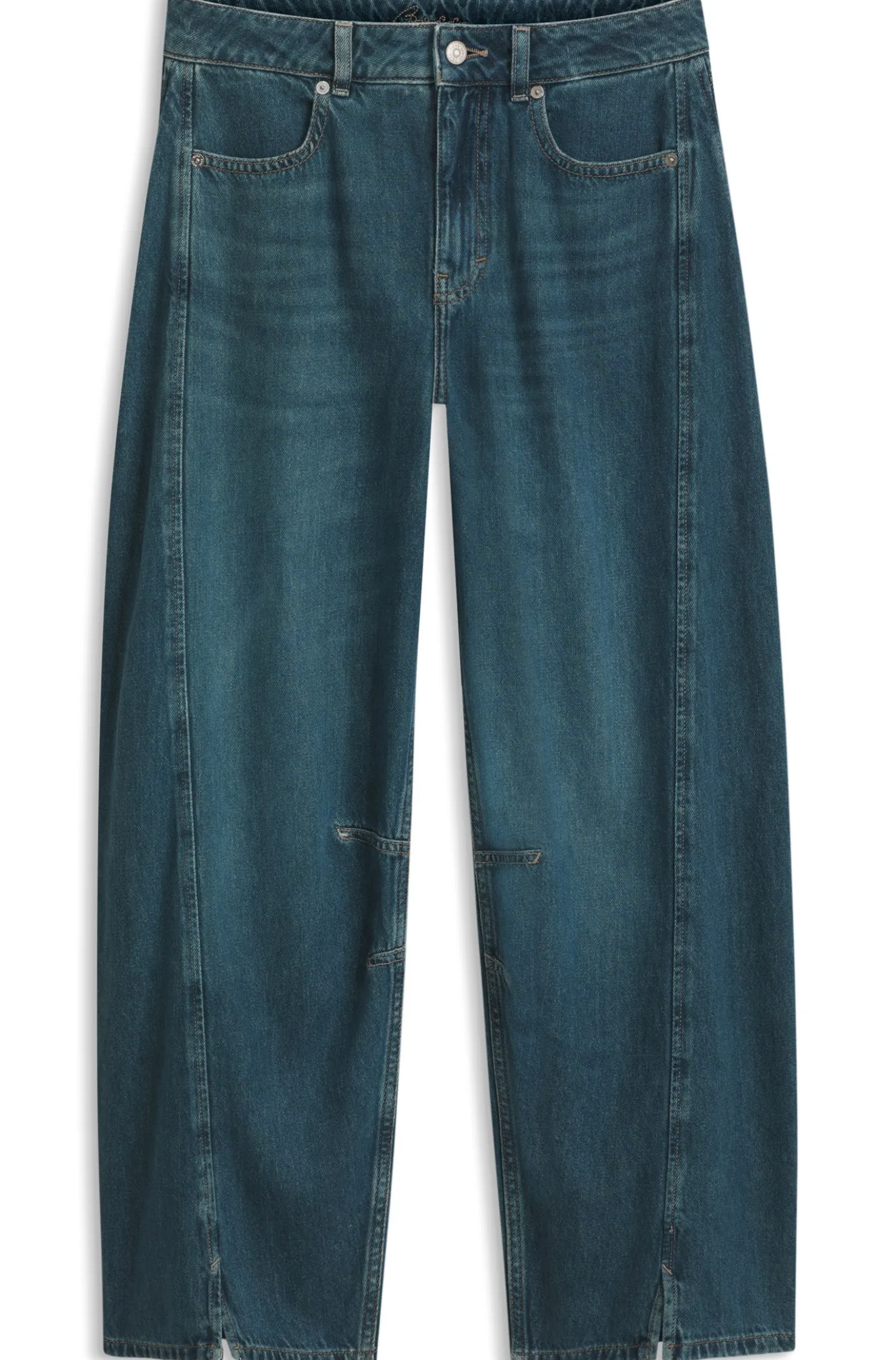 Relaxed-Fit Jeans mit Ballon-Bein und Schlitzen an der Vorderseite