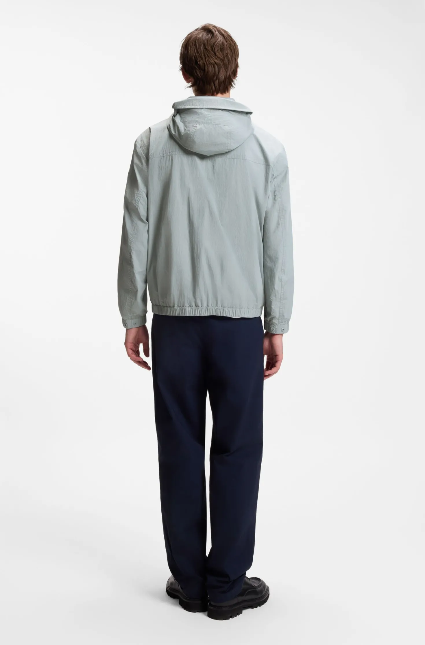 Relaxed-Fit Kapuzenjacke aus wasserabweisendem Gewebe