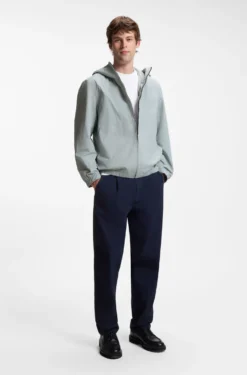 Relaxed-Fit Kapuzenjacke aus wasserabweisendem Gewebe