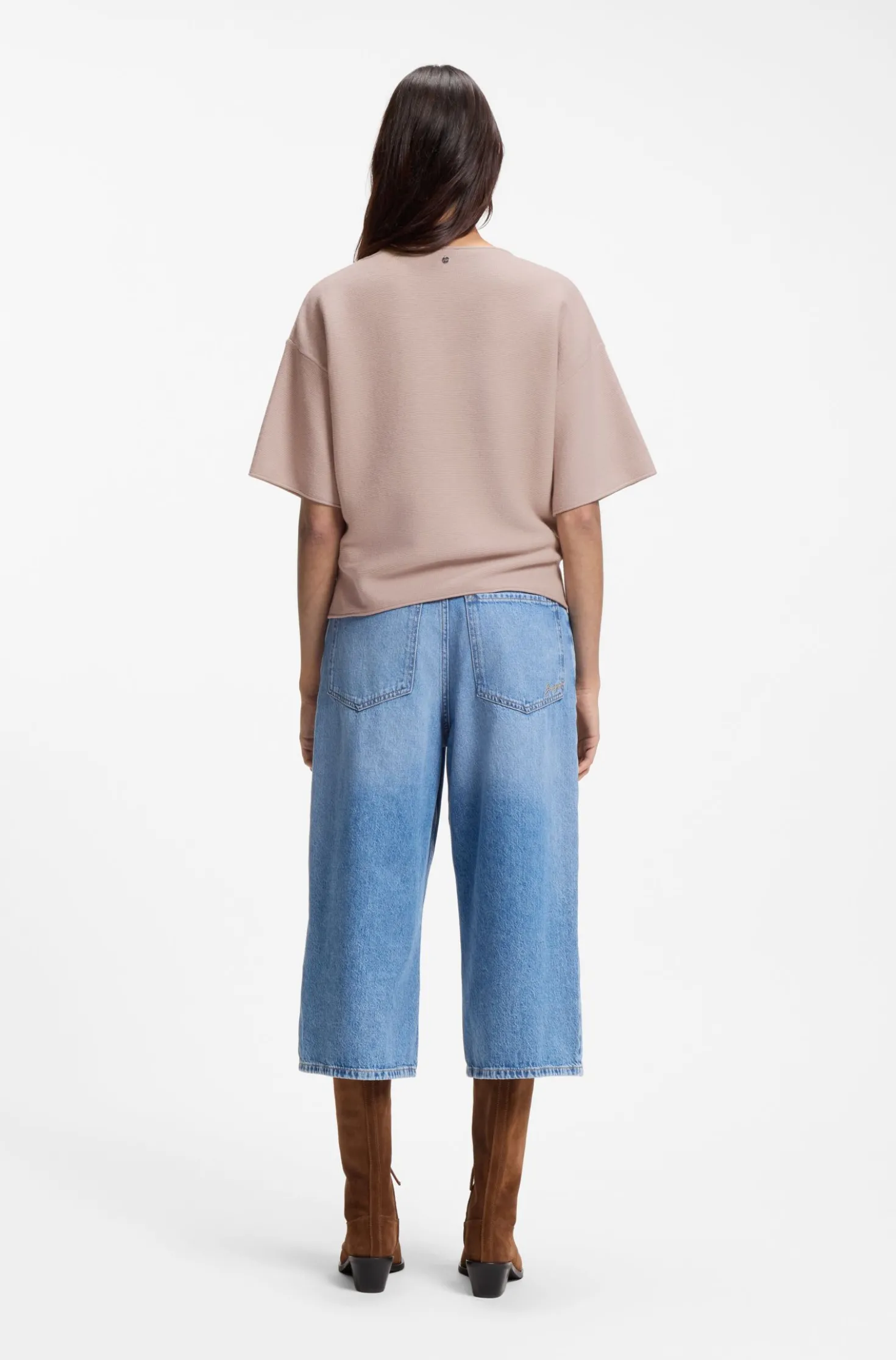 Relaxed-Fit Pullover aus Baumwolle mit Schurwolle