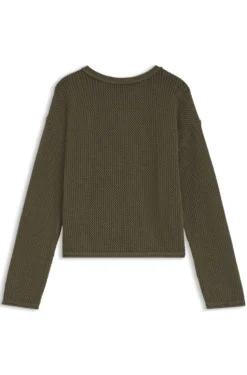 Relaxed-Fit Pullover aus Baumwolle mit Mesh-Struktur