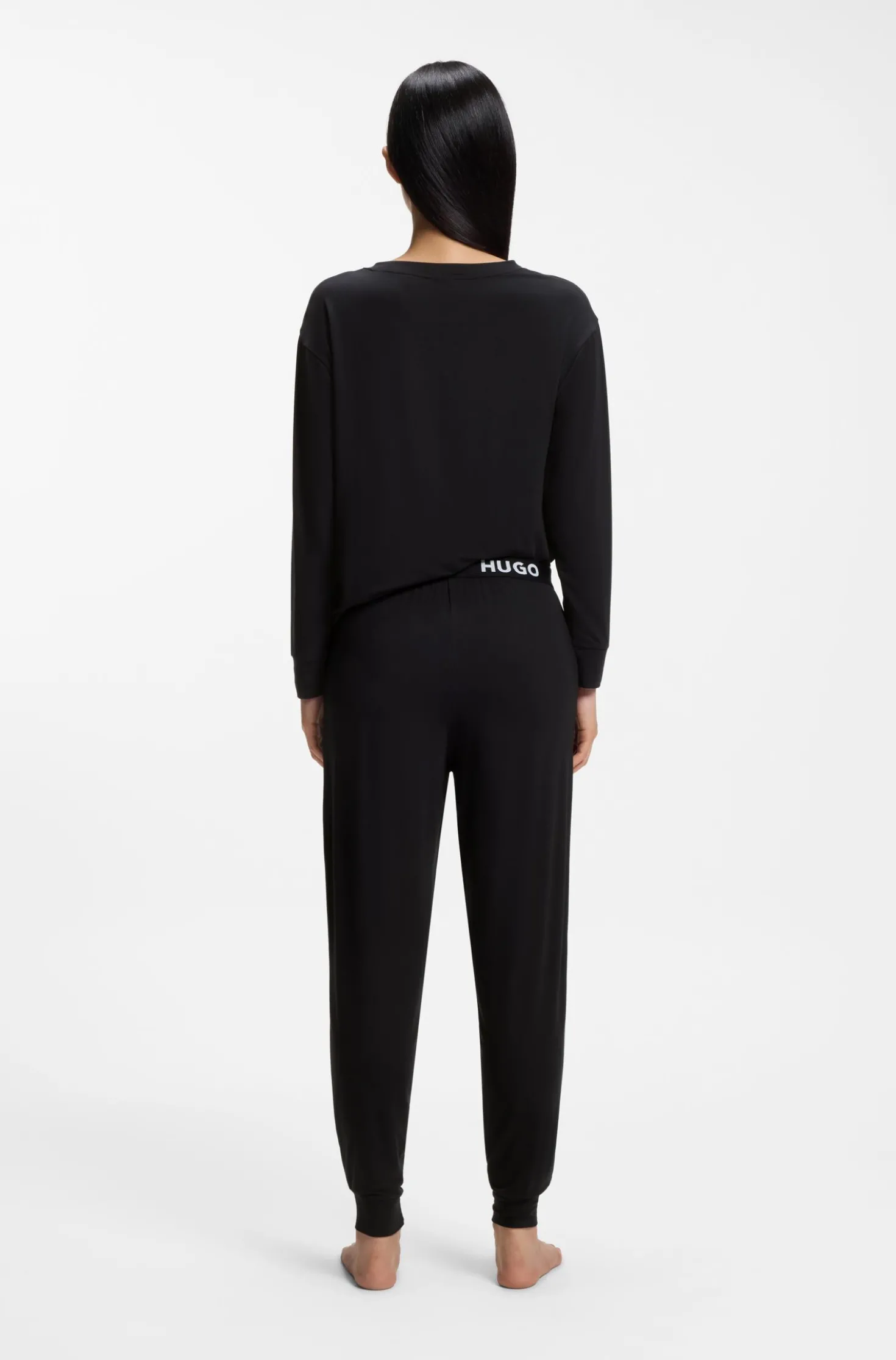 Relaxed-Fit Pyjama-Top aus Stretch-Jersey mit Logo-Print