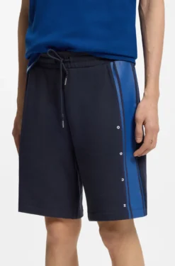 Relaxed-Fit Shorts aus Baumwoll-Terry mit Seitenstreifen