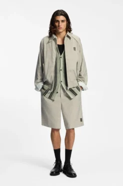 Relaxed-Fit Shorts mit Hahnentritt-Muster