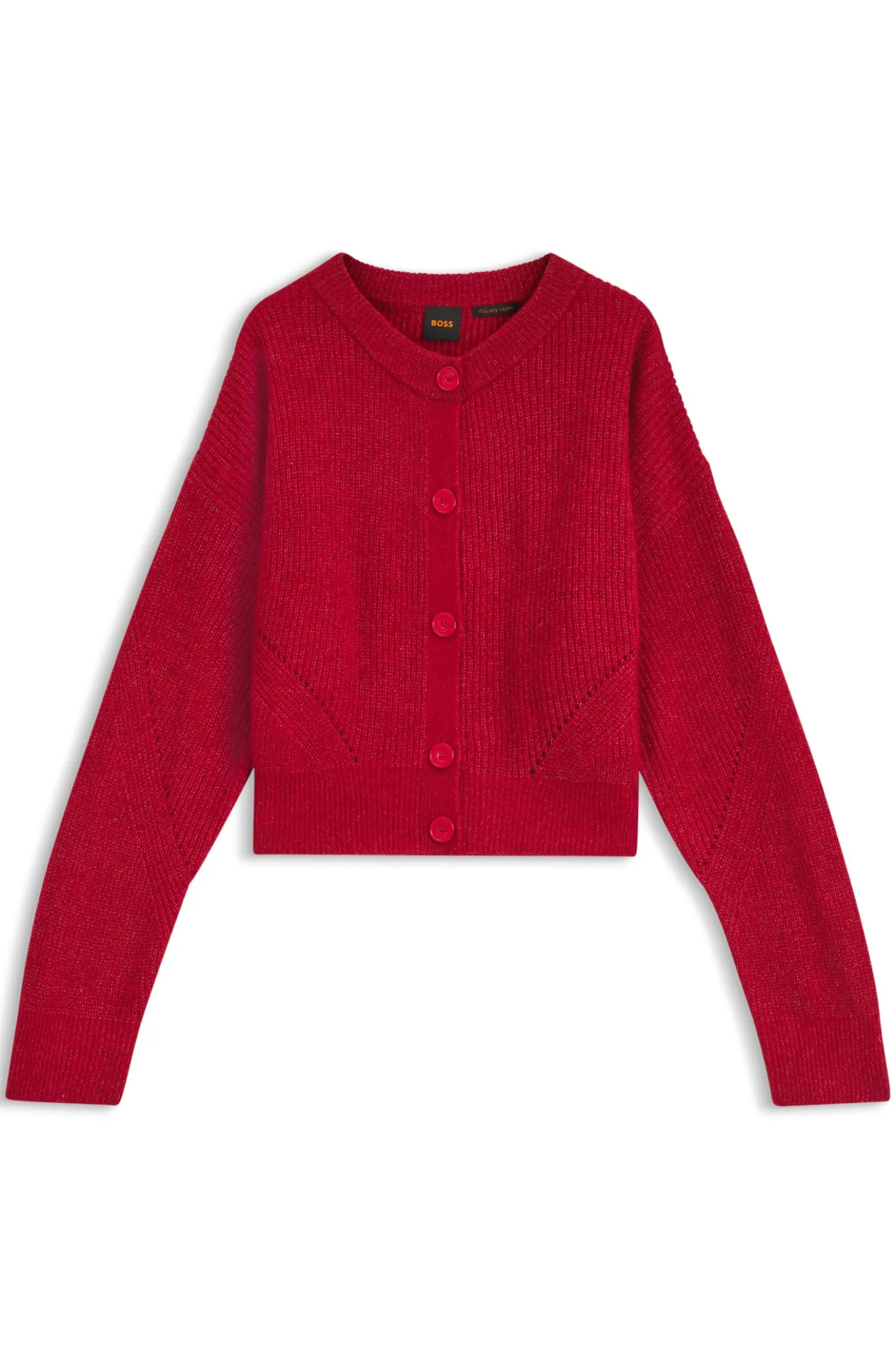 Relaxed-Fit Strickjacke mit Lochstrick-Details
