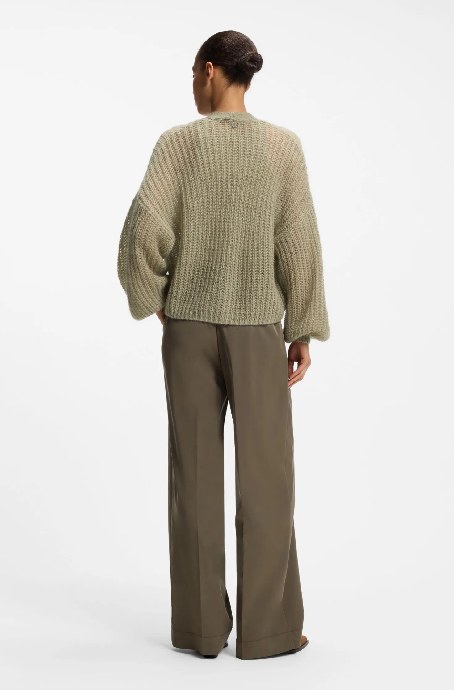 Relaxed-Fit Strickjacke mit offener Strickstruktur