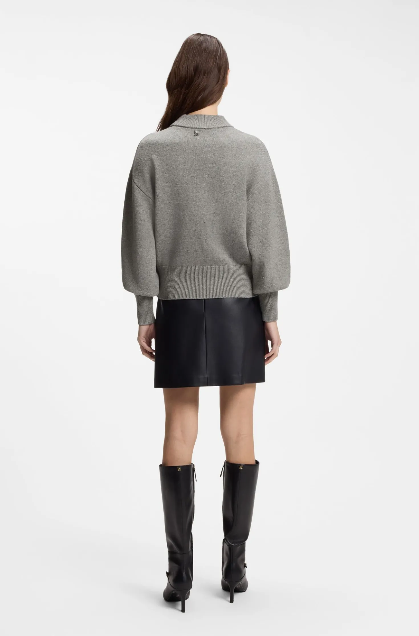 Relaxed-Fit Strickpullover mit Stehkragen