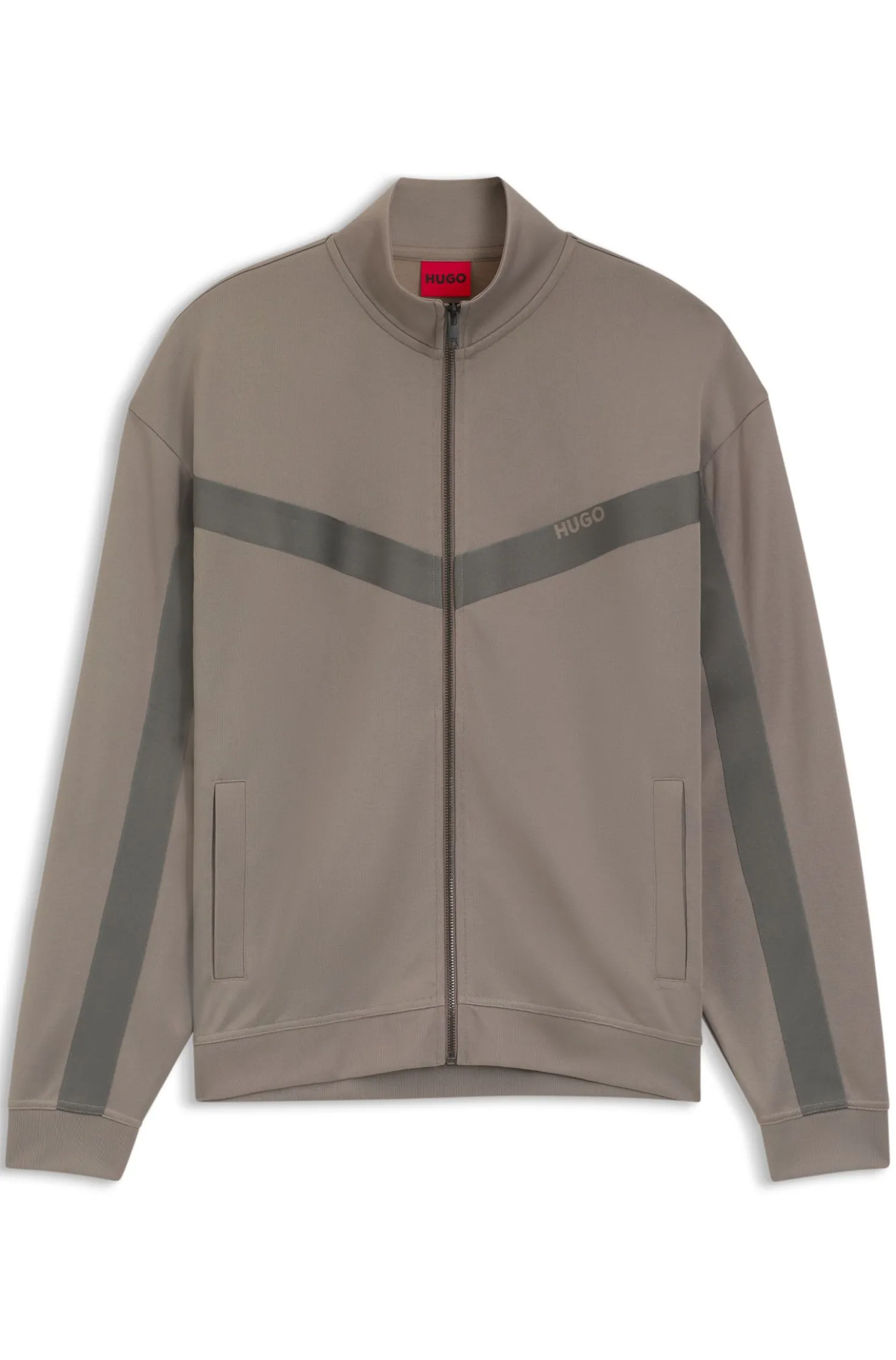 Relaxed-Fit Sweatjacke mit Reißverschluss und Chevron-Tape