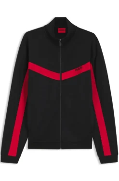 Relaxed-Fit Sweatjacke mit Reißverschluss und Chevron-Tape