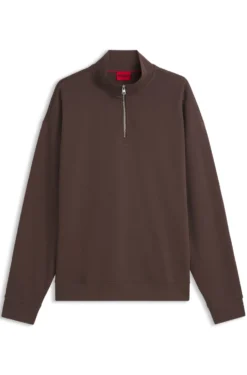 Relaxed-Fit Sweatshirt aus Baumwolle mit Troyerkragen