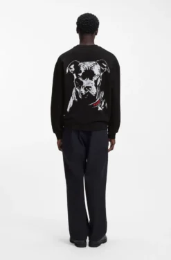 Relaxed-Fit Sweatshirt aus Baumwoll-Terry mit Hunde-Artwork