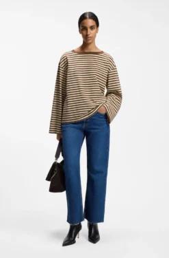 Relaxed-Fit Top aus Baumwoll-Jersey mit Streifen-Muster