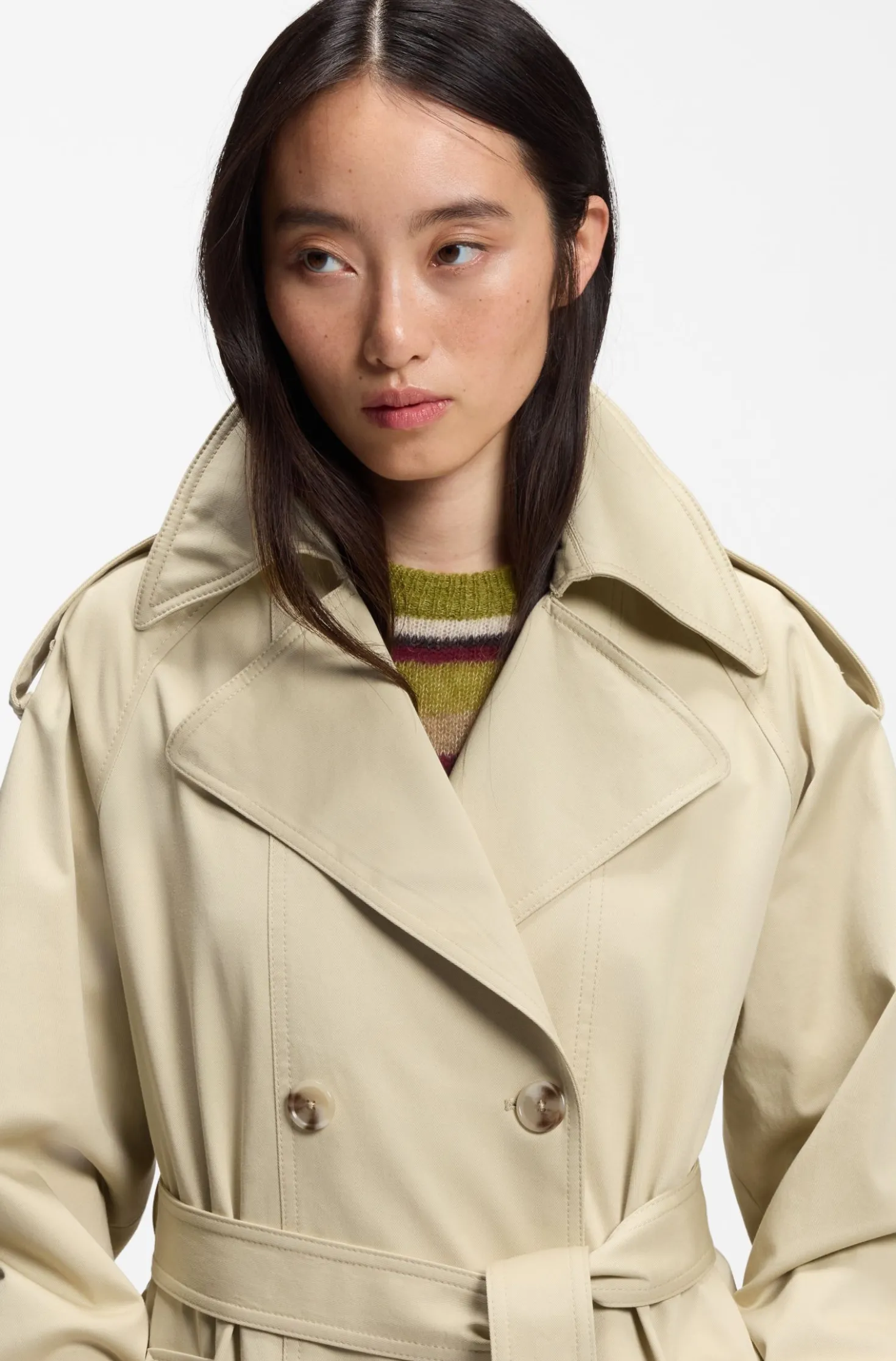Relaxed-Fit Trenchcoat aus wasserabweisender Baumwolle mit Stretch-Anteil