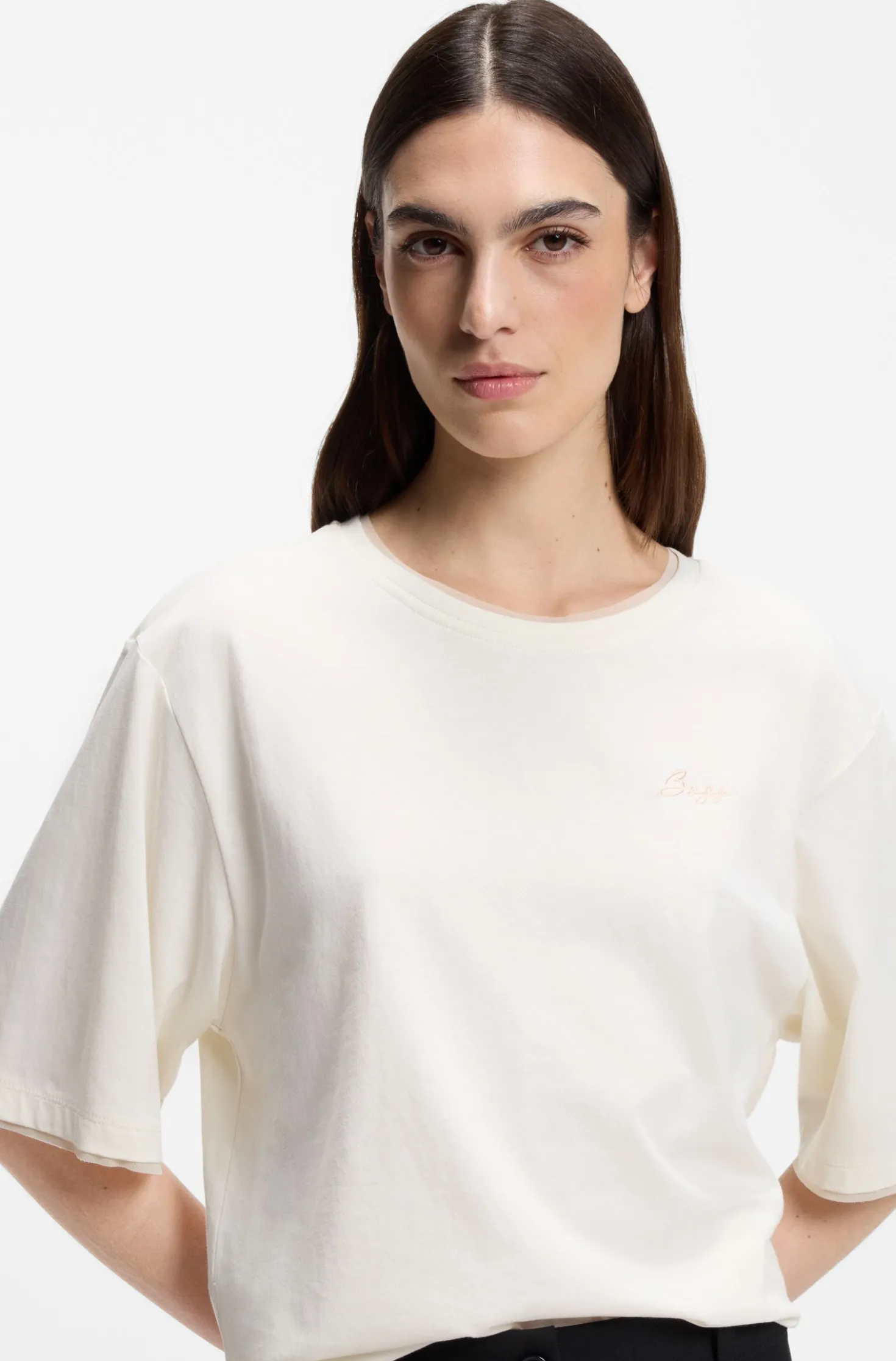 Relaxed-Fit T-Shirt aus Baumwolle mit Mesh-Details
