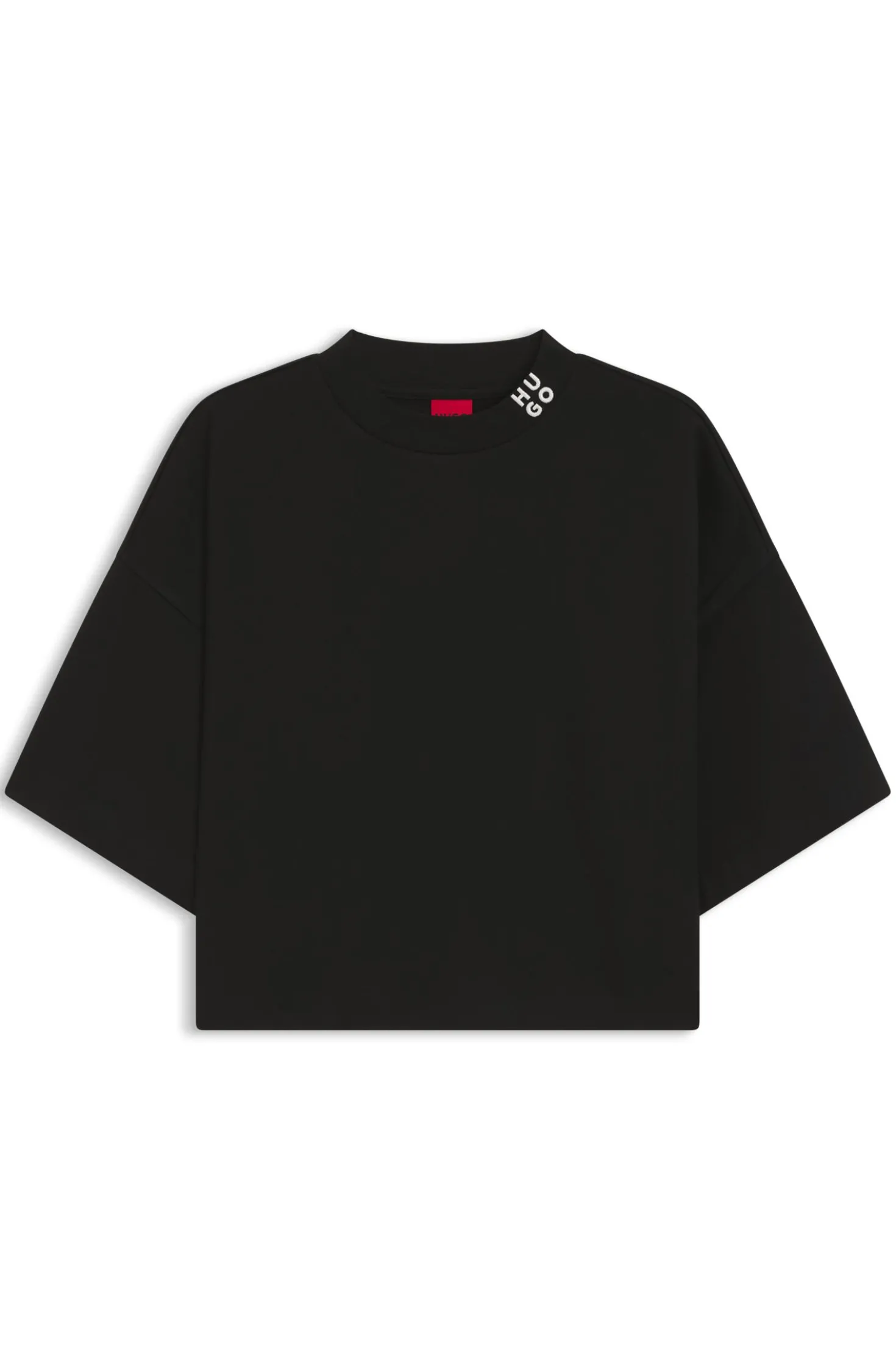 Relaxed-Fit T-Shirt aus Baumwolle in Cropped-Länge mit Nacken-Logo
