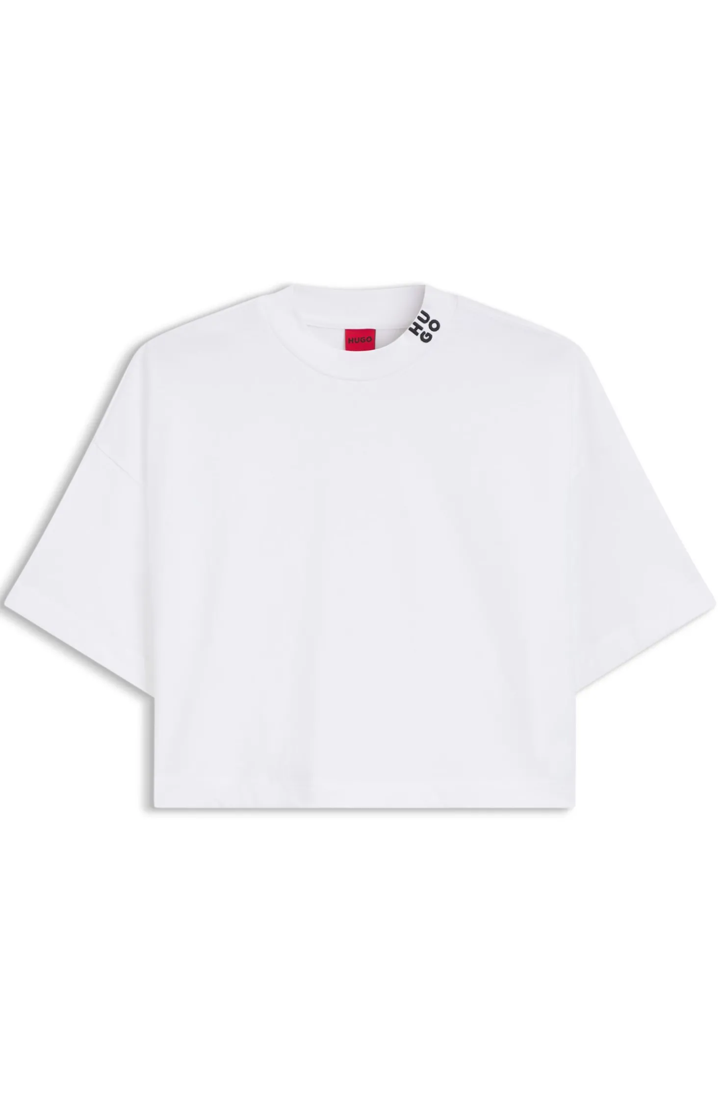 Relaxed-Fit T-Shirt aus Baumwolle in Cropped-Länge mit Nacken-Logo