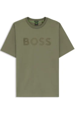 Relaxed-Fit T-Shirt aus Stretch-Baumwolle mit tonalem Logo