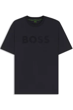 Relaxed-Fit T-Shirt aus Stretch-Baumwolle mit tonalem Logo