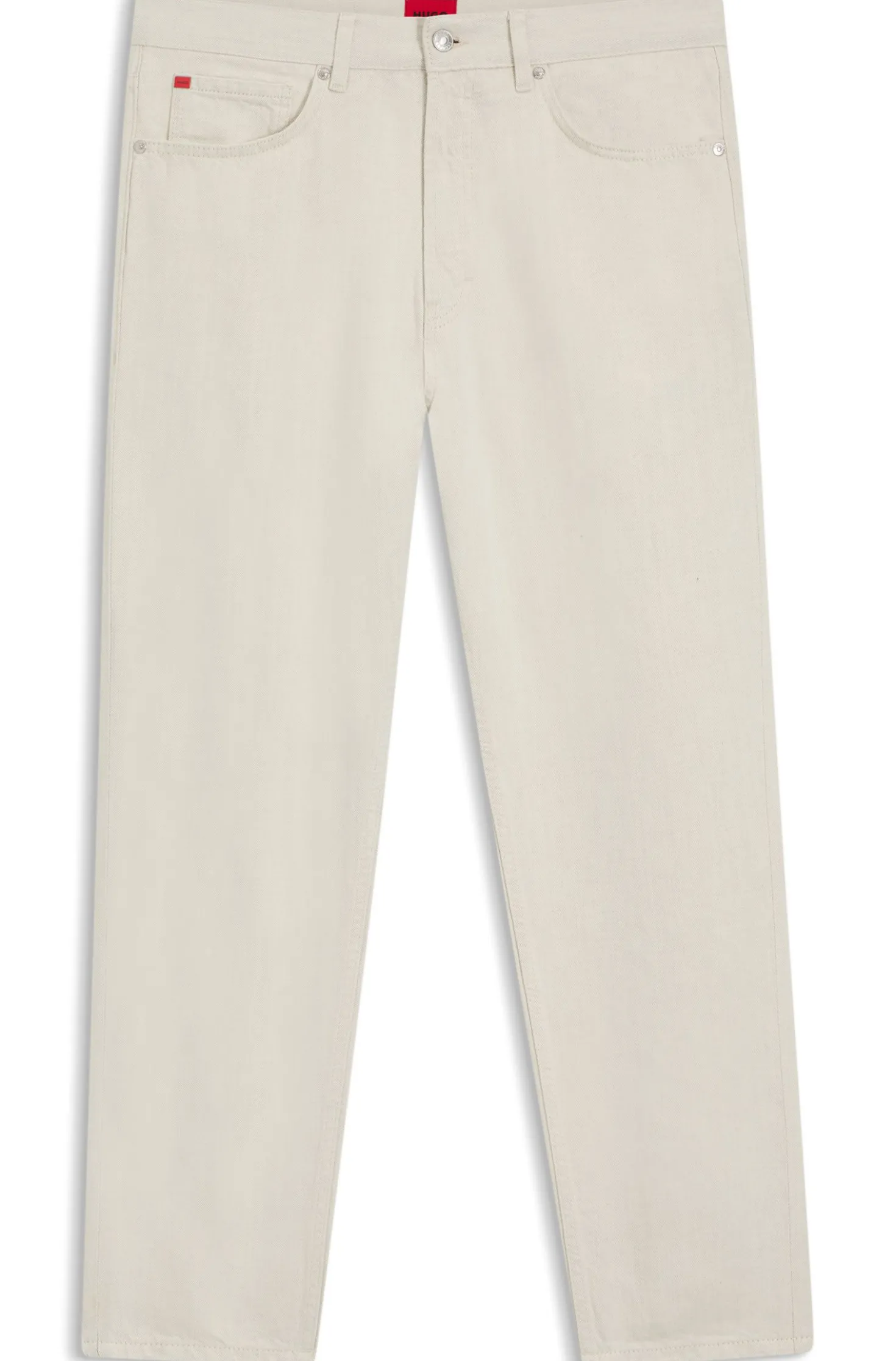 Relaxed Tapered-Fit Jeans aus Denim in Ecru