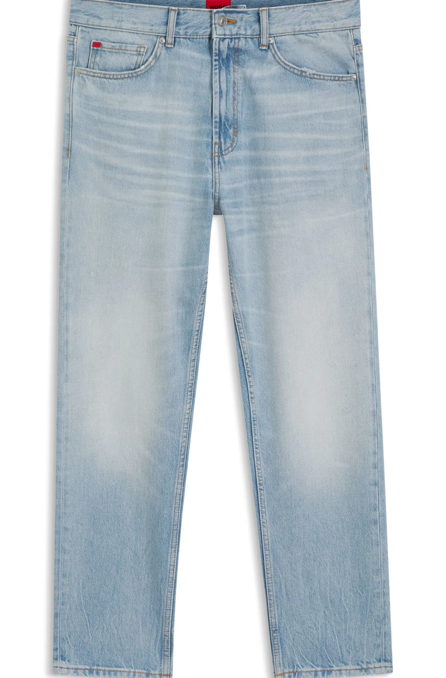 Relaxed Tapered-Fit Jeans aus hellblauem Denim