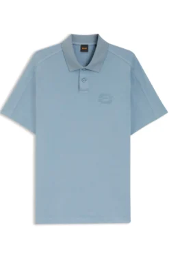 Relaxtes Poloshirt aus Interlock-Baumwolle mit Logo-Artwork