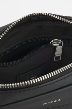 Reporter-Tasche aus recyceltem Leder mit verstellbarem Logo-Riemen