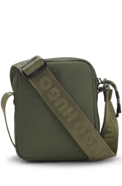 Reporter-Tasche aus Twill mit metallenem Logo-Schriftzug