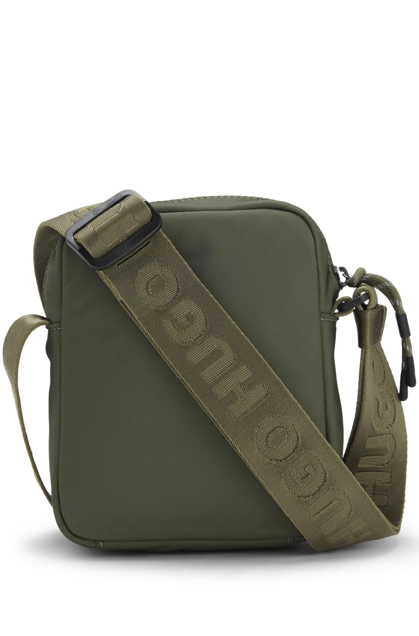 Reporter-Tasche aus Twill mit metallenem Logo-Schriftzug