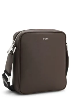 Reporter-Tasche mit silberfarbenem Logo-Schriftzug