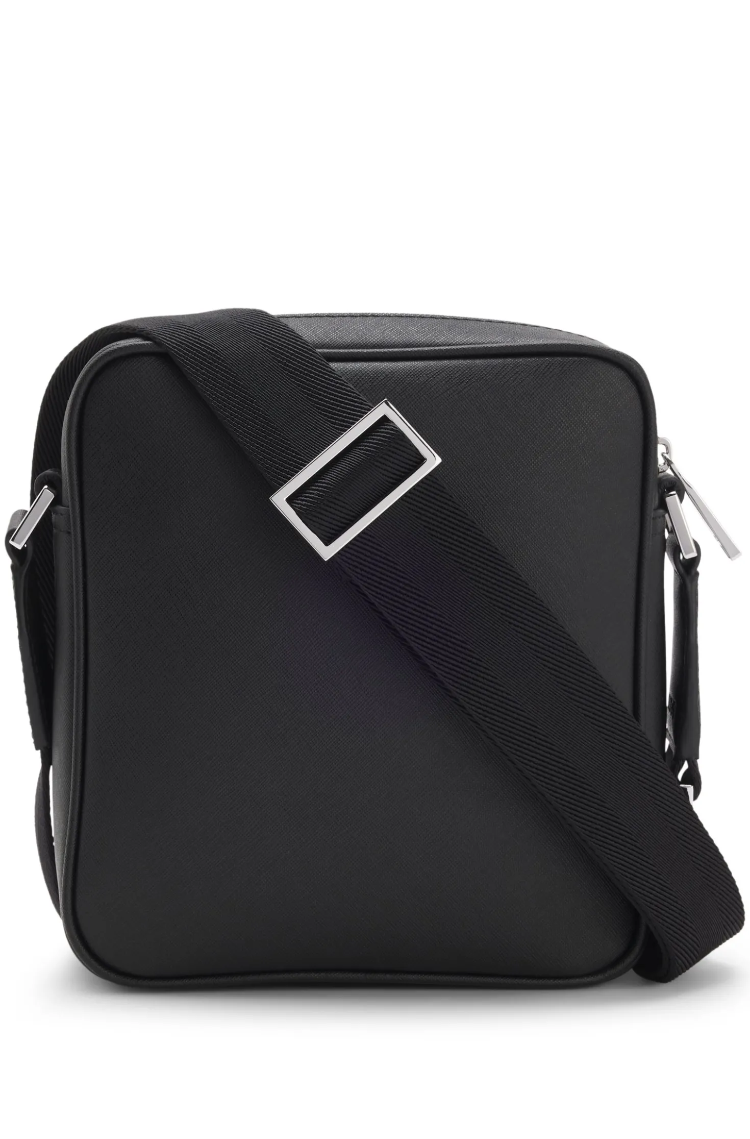 Reporter-Tasche mit silberfarbenem Logo-Schriftzug