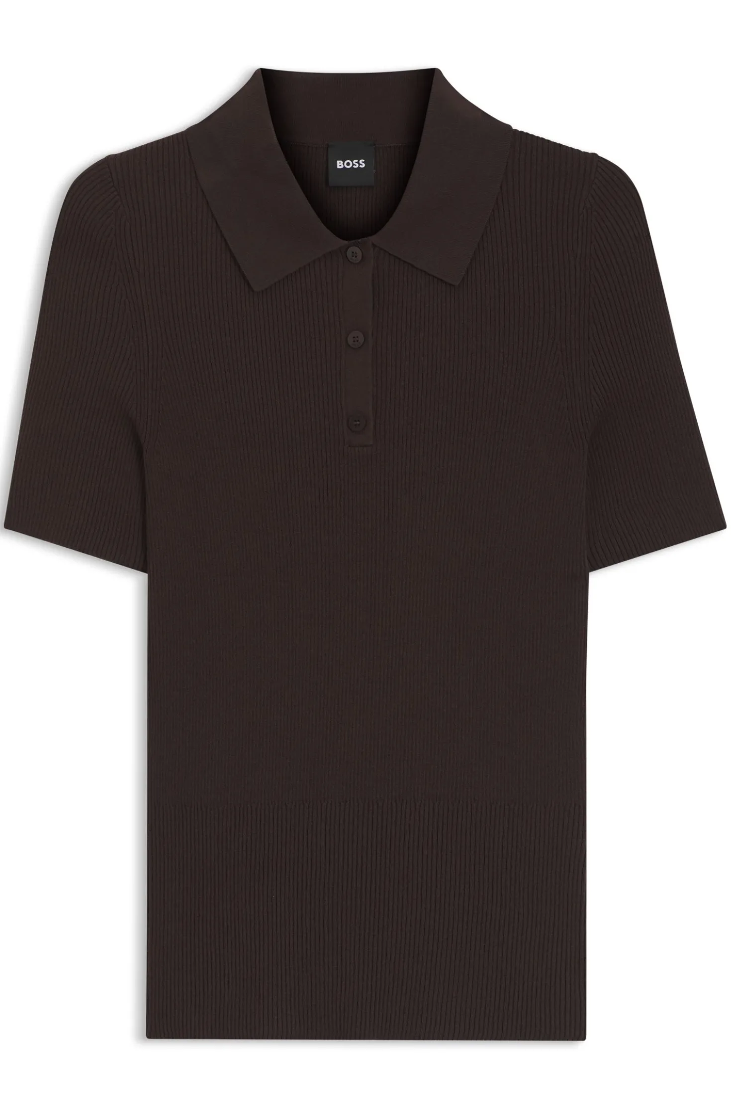 Rippenstrick-Poloshirt aus atmungsaktivem Gewebe